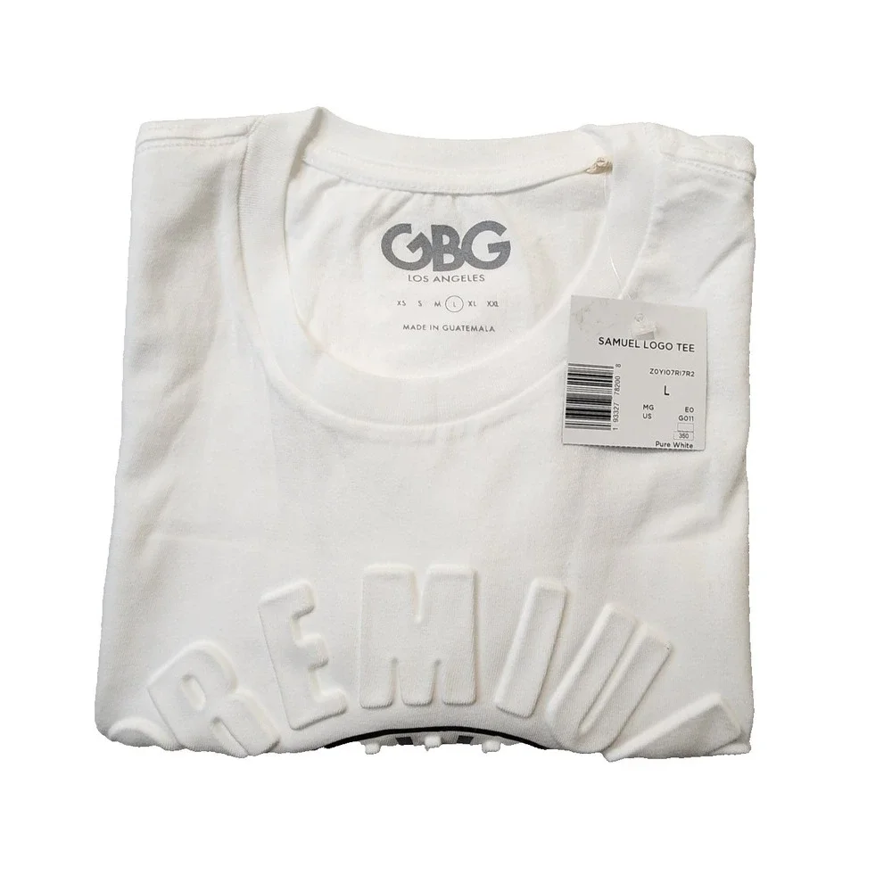 G by GUESS Los Angeles Men's Short Sleeve T-Shirt Size L Samuel Logo Tee White - Picture 7 of 7